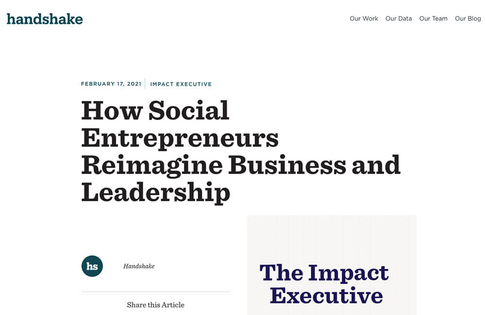 How Social Entrepreneurs Reimagine Business and Leadership