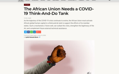 The African Union Needs a COVID-19 Think-And-Do Tank