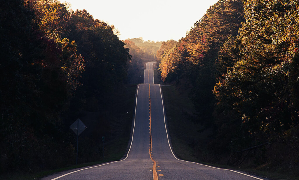 image of an undulating tarmac road